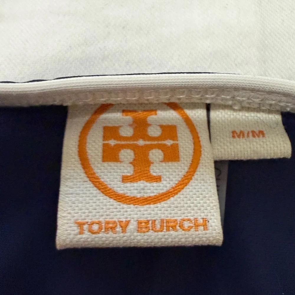 Tory Burch Dark Blue Bikini Bottom with White Trim